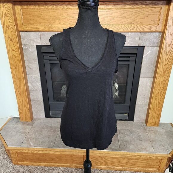 Maison Jule  Women's V Neck Tank Top Workout Yoga Loose Lightweight Flowy NWT - Picture 2 of 5